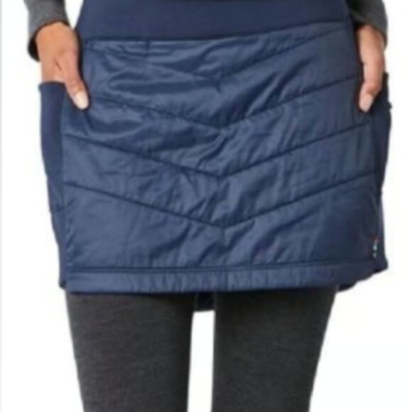 Smartwool Smartloft Navy Puffer Pull on Skirt. Wool insulation. Side Pockets. - Picture 1 of 7